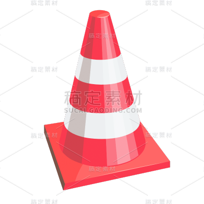 手绘-安全主题贴纸SVG-路锥2