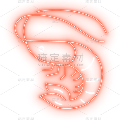 食品类霓虹灯贴纸-虾