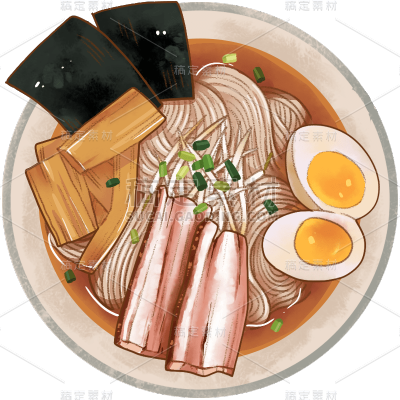 手绘-面类美食元素贴纸7