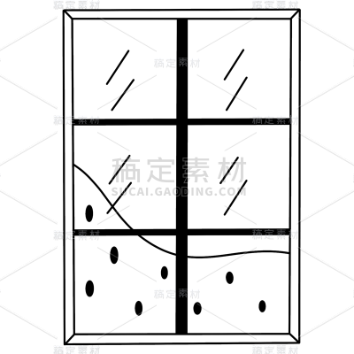 手绘-线条简笔画元素-窗户