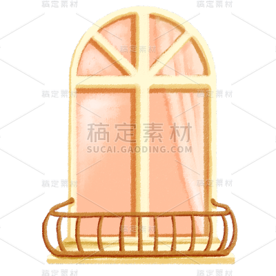 手绘-扁平窗户家居生活贴纸6