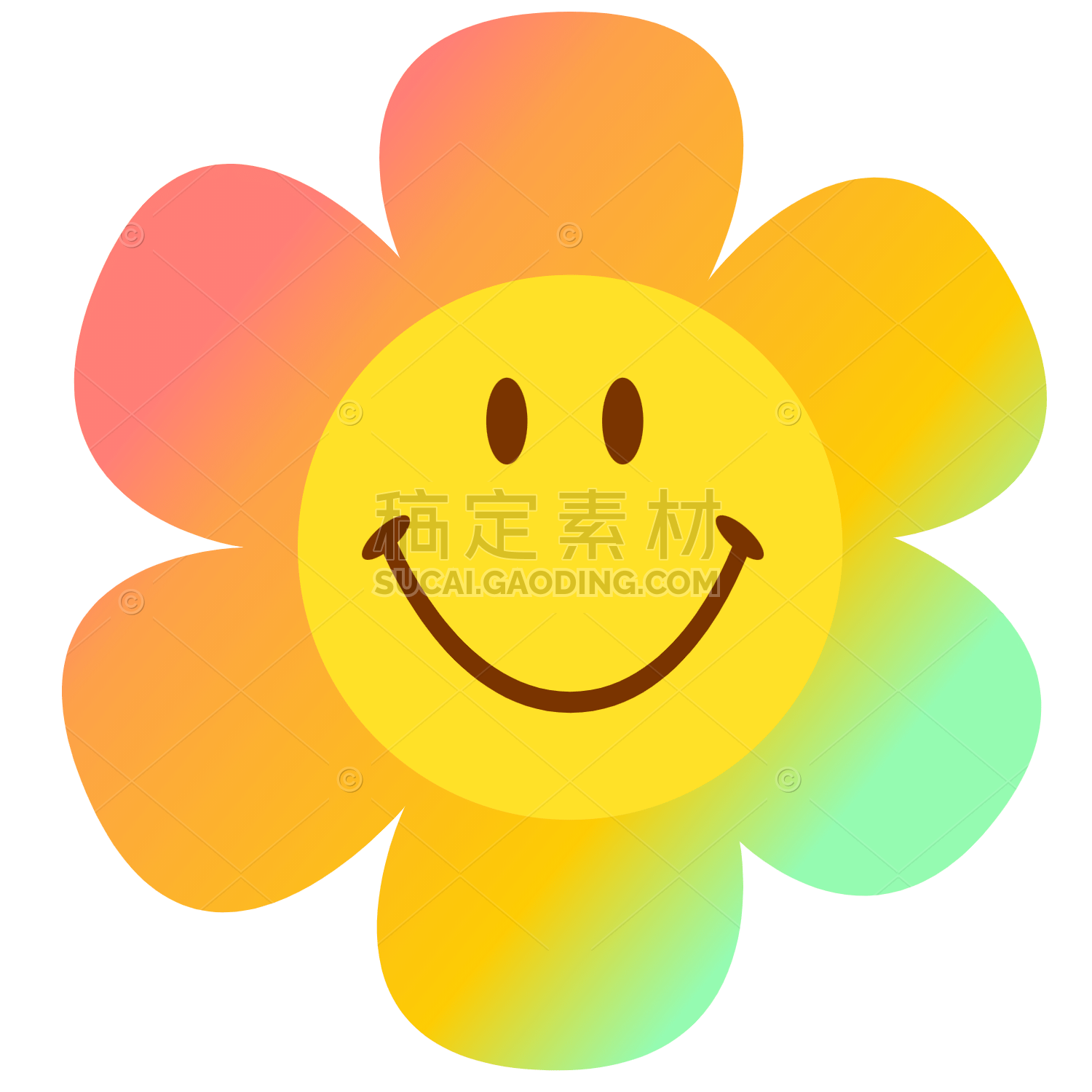 Flower and Smiley Face Sticker