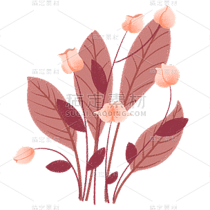 手绘-文艺清新花卉植物元素贴纸4