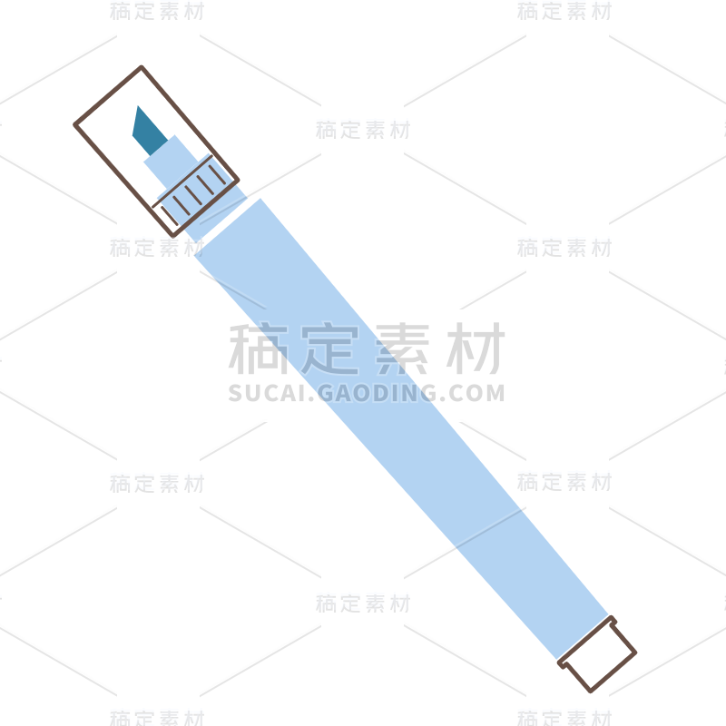 手绘-矢量学习用品贴纸-记号笔