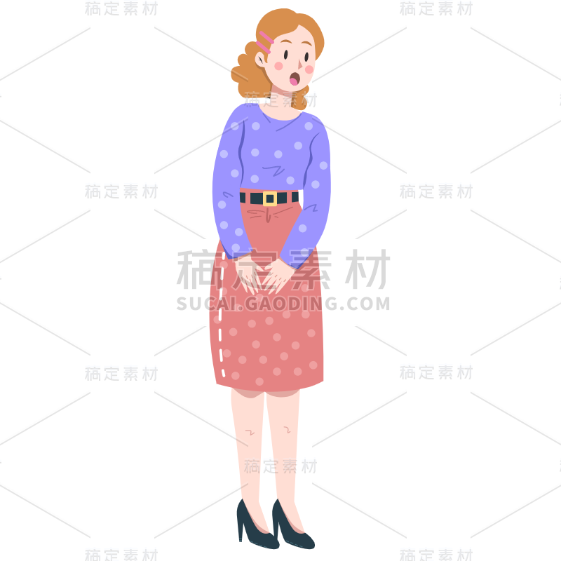 扁平-人物插画-SVG-女人6