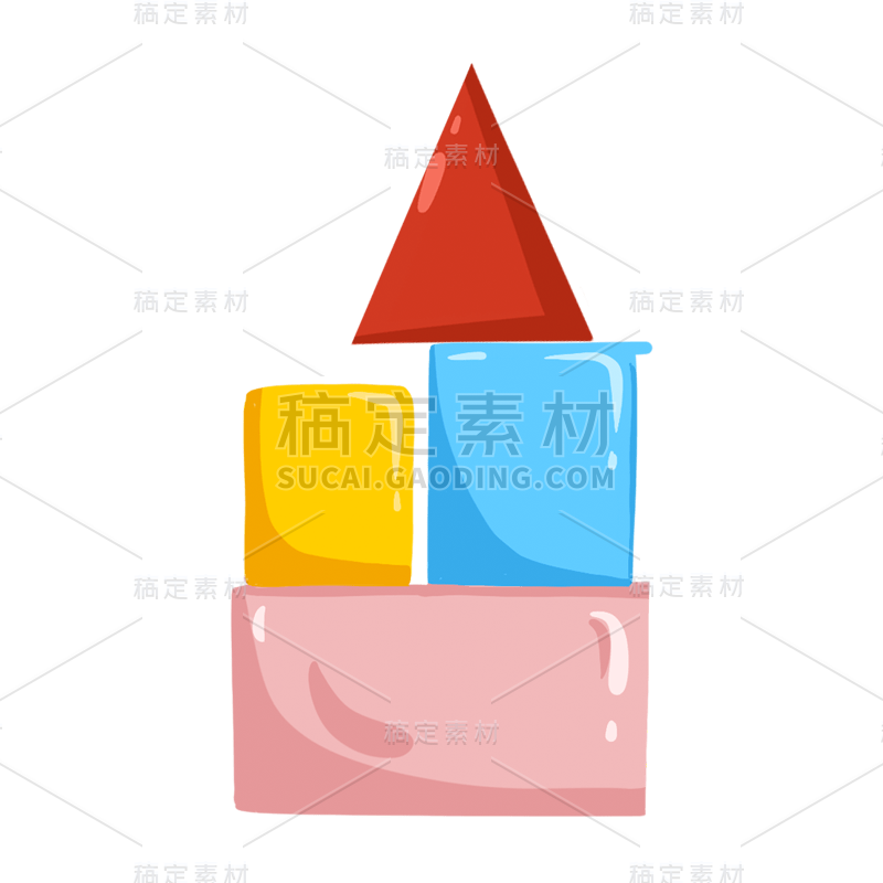 手绘风-儿童玩具贴纸-积木