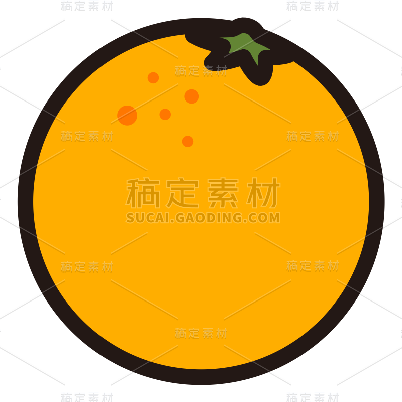 手绘-孟菲斯风贴纸-SVG-橘子