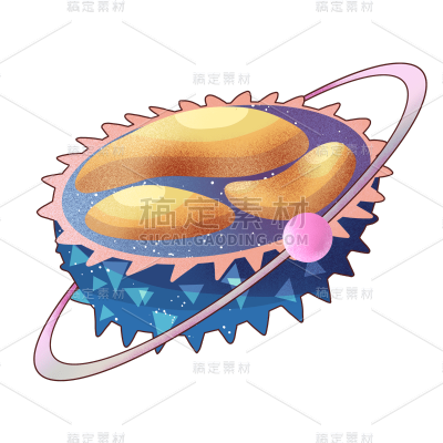 手绘插画-星球元素