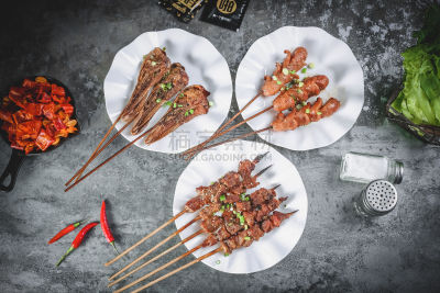美食系列实景夜宵烧烤烤肉串