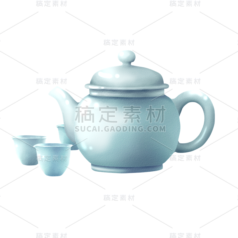 茶具主题元素贴纸