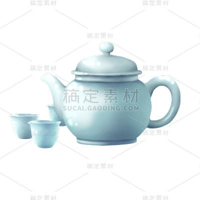 茶具主题元素贴纸