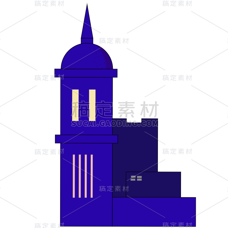 扁平-孟菲斯风元素-SVG-塔