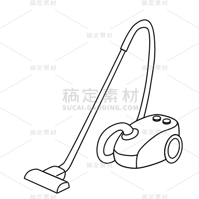 手绘-简笔画家居清洁工具-吸尘器2