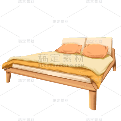 手绘-家具摆件贴纸-床5