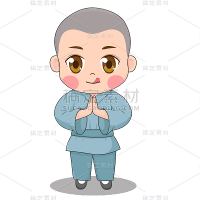 卡通-可爱小和尚元素1