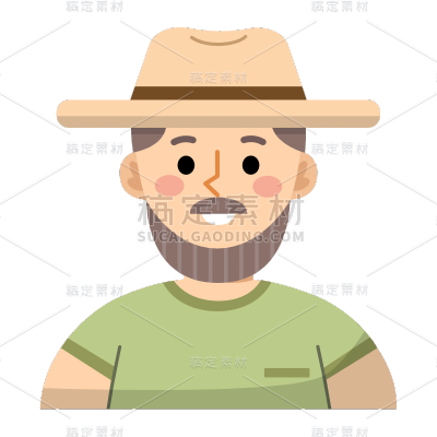 ICON-人物头像元素-农民