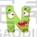 Letter N Monster