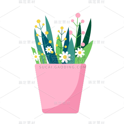 扁平风-花店元素-花卉