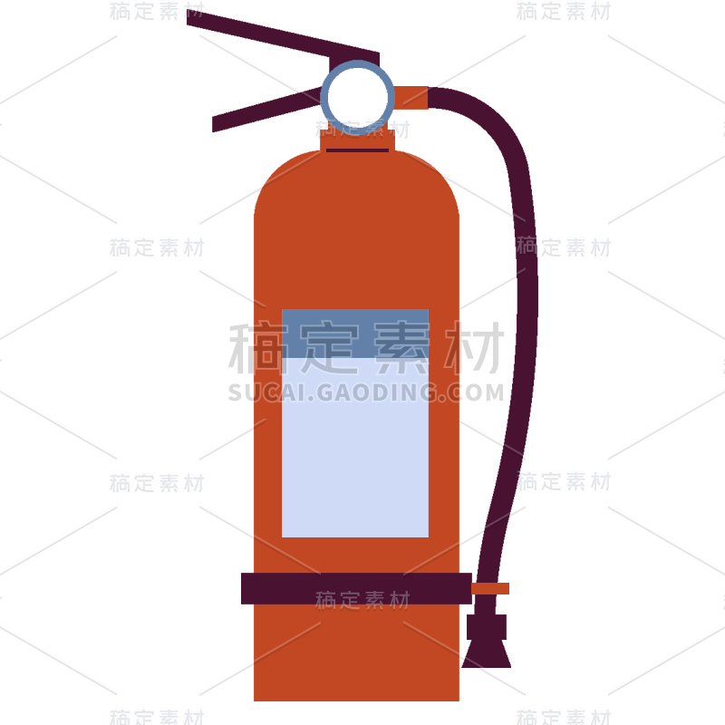 高质量插画-扁平肌理复古-灭火器