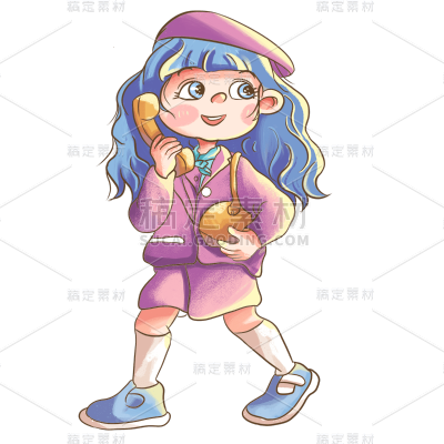 手绘-儿童元素人物插画贴纸5