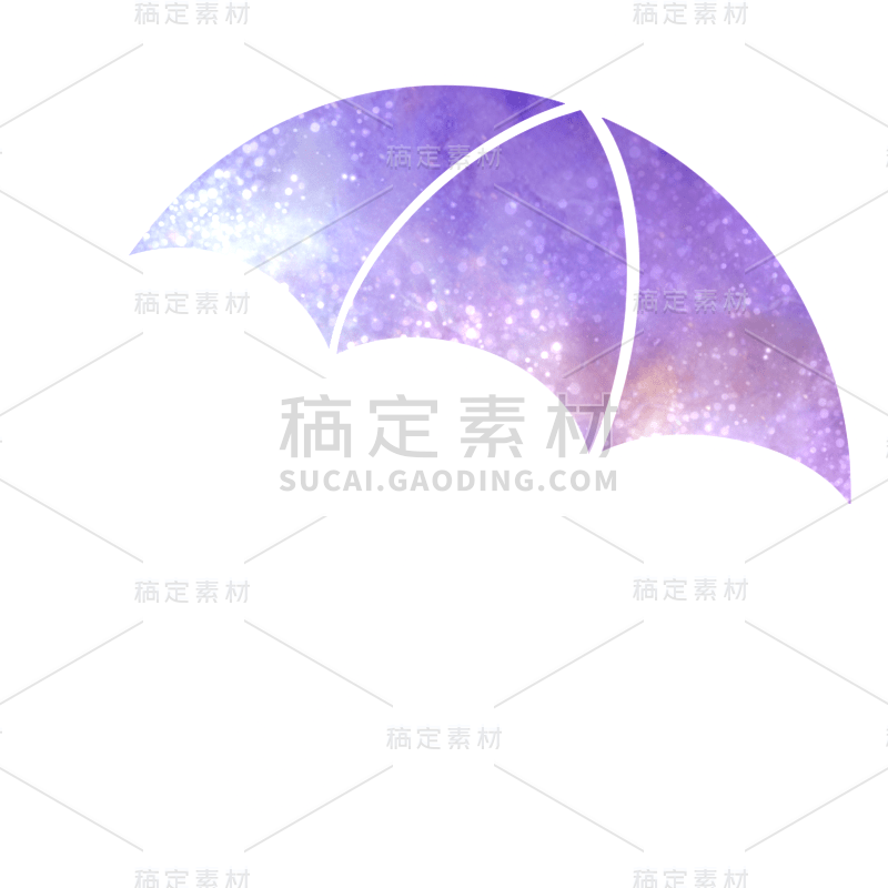 手绘-梦幻元素装饰贴纸-雨伞