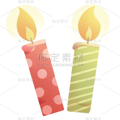 手绘-家居生活用品-蜡烛