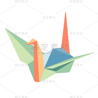 手绘-学习用品-折纸千纸鹤