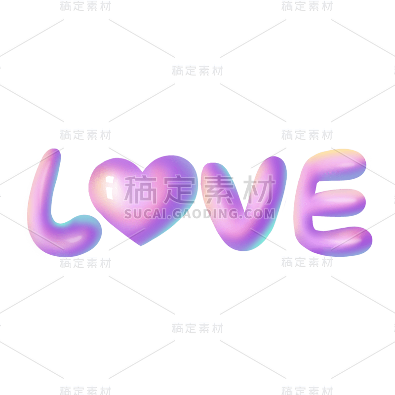 潮酷卡通风情人节元素贴纸-LOVE