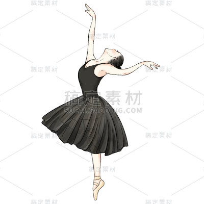 手绘-水彩芭蕾舞人物插画4