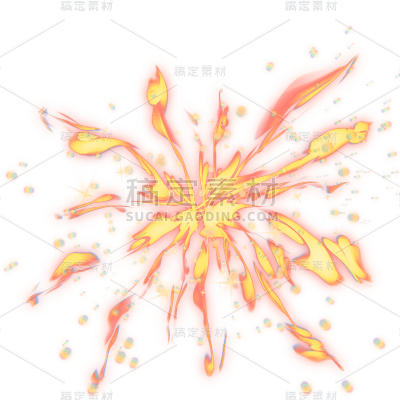 手绘-火焰火光装饰元素贴纸3