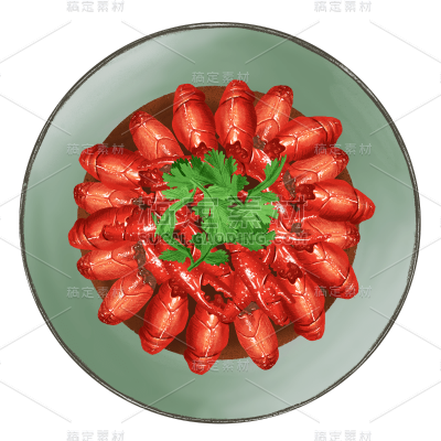 手绘-街边小龙虾美食元素贴纸5