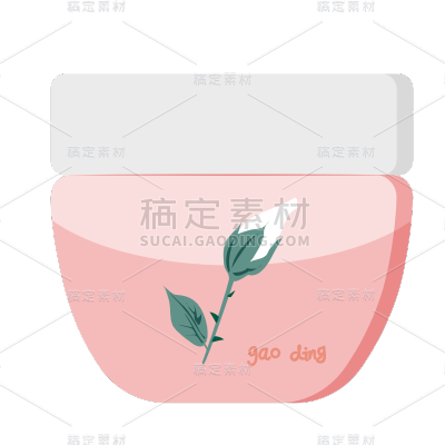 扁平粉色护肤霜护肤元素