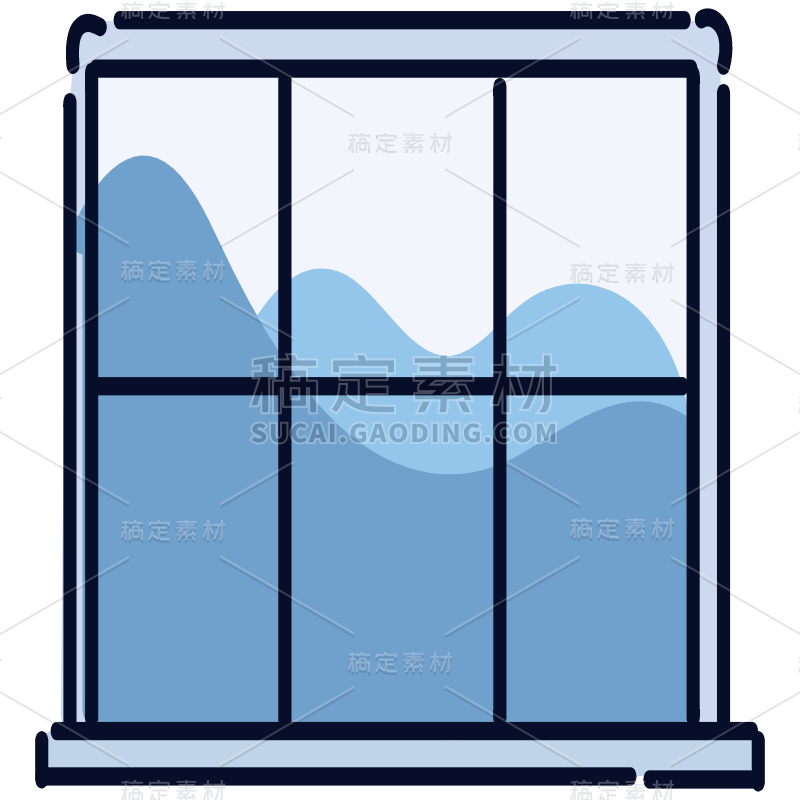高质量人物插画-窗户