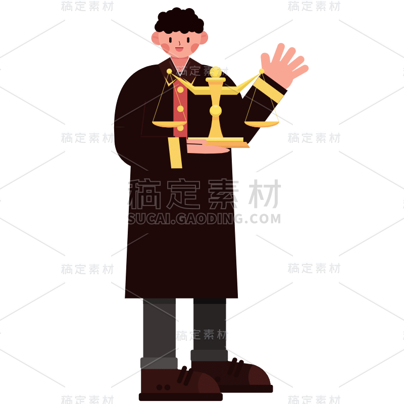 扁平-法官职业形象元素-SVG8