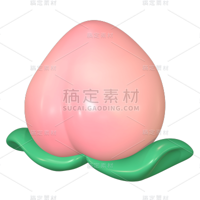 3D-立体美食元素贴纸-桃子