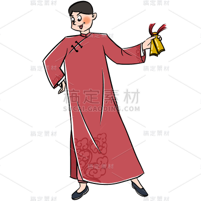 手绘-相声人物插画贴纸4