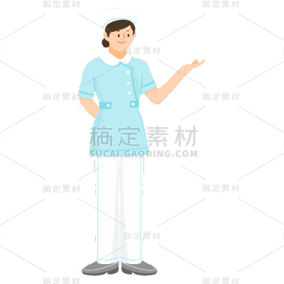 手绘-职业形象人物插画-护士