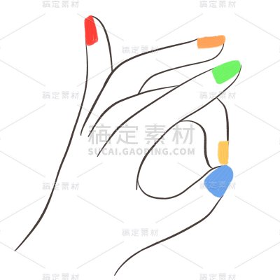 手绘-彩虹搞怪元素