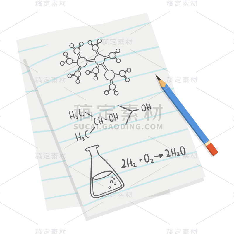 手绘-初高中课程辅导贴纸-化学公式