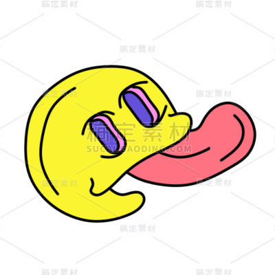 手绘-Y2K表情包元素贴纸-舌头