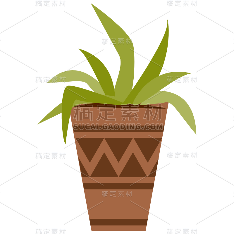 扁平-植物元素-SVG-盆栽1