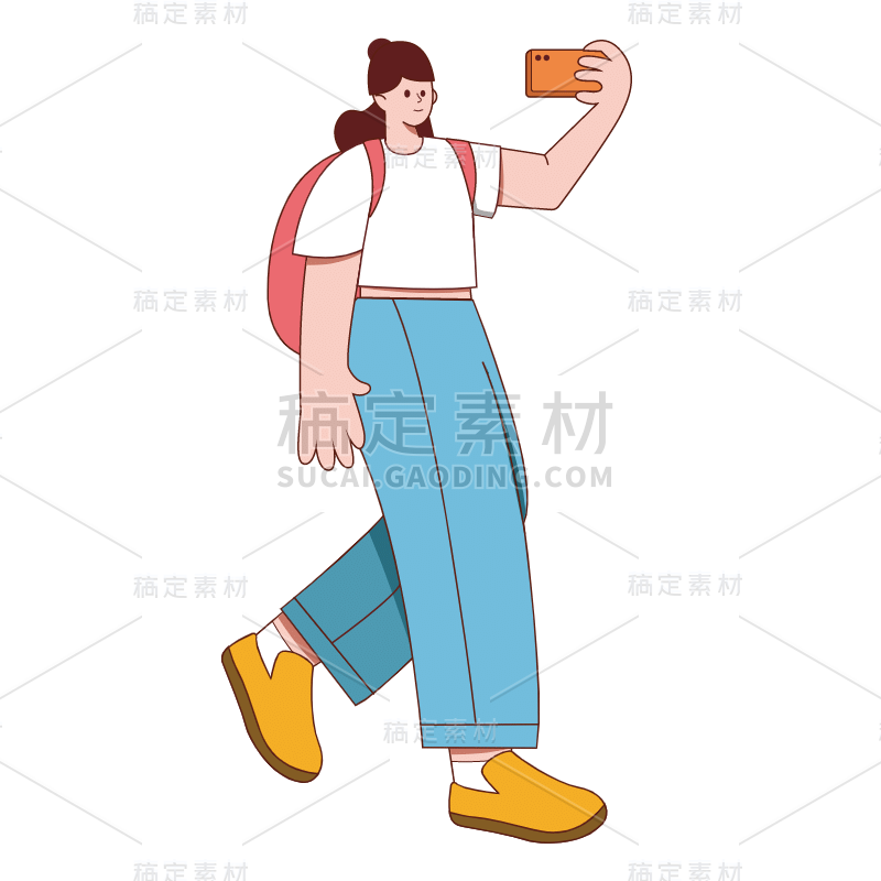 SVG-潮流人物描边元素贴纸