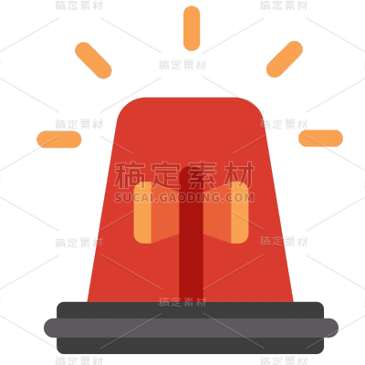 扁平-安全元素贴纸-SVG-警灯