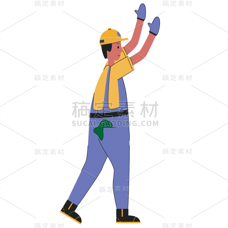 扁平-工人职业形象人物插画-SVG8