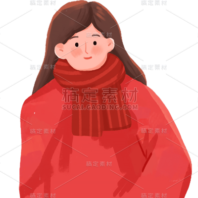 冬天人物元素-女生