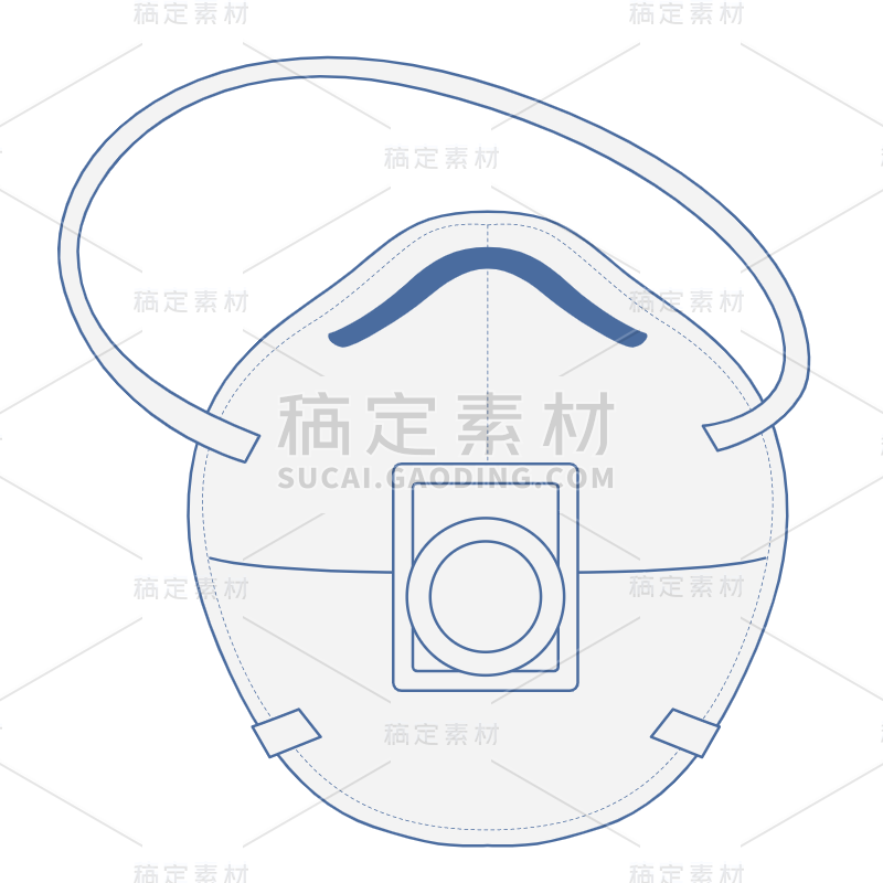 扁平-口罩医疗元素贴纸-SVG5