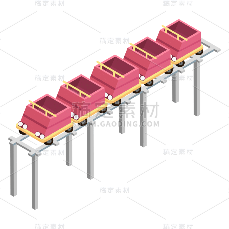 2.5D-游乐场元素贴纸-火车