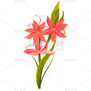 手绘-清新花卉植物元素贴纸7