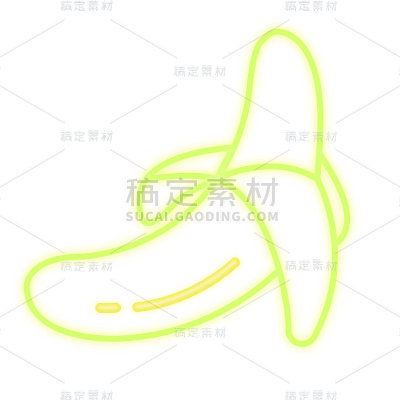 SVG-霓虹灯风几何贴纸-香蕉