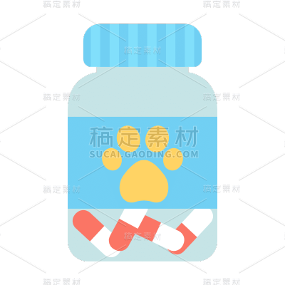 ICON-扁平宠物行业贴纸-药品